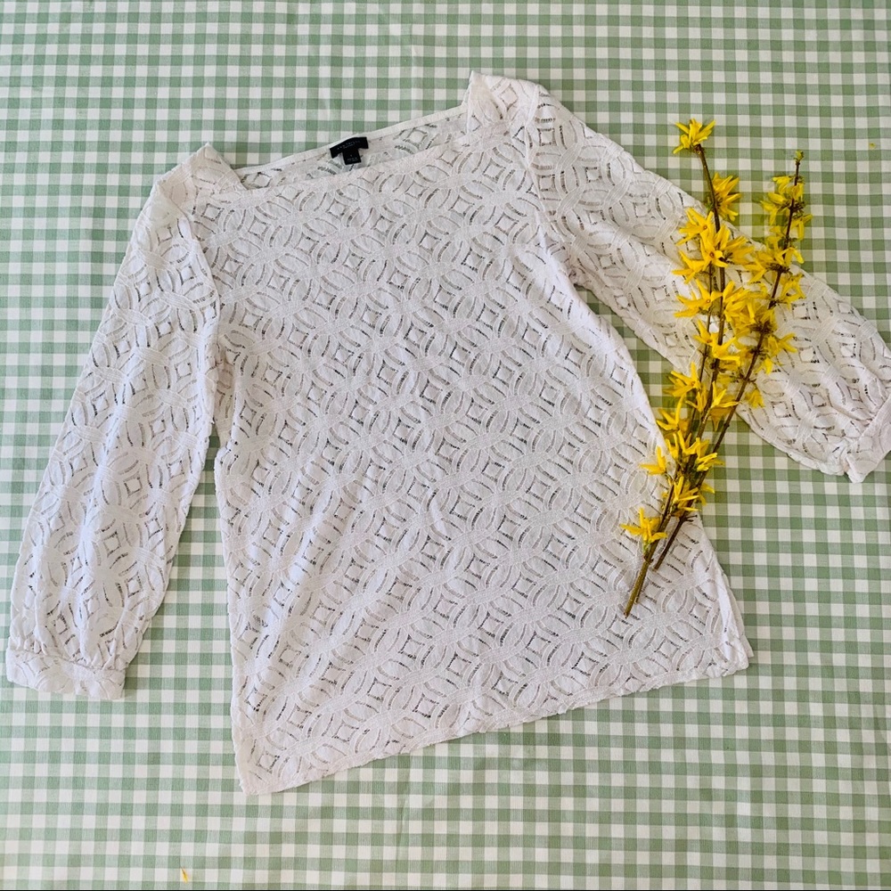 3/$25 EUC Ann Taylor lace blouse size s
